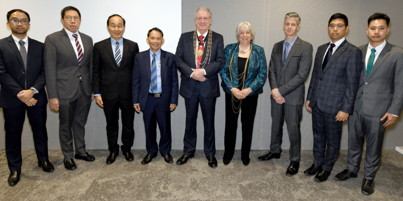 Delegates from the Thammasat University organising committee with the Mayor and Mayoress of York (centre) and Professor Neil Lunt (third from right).